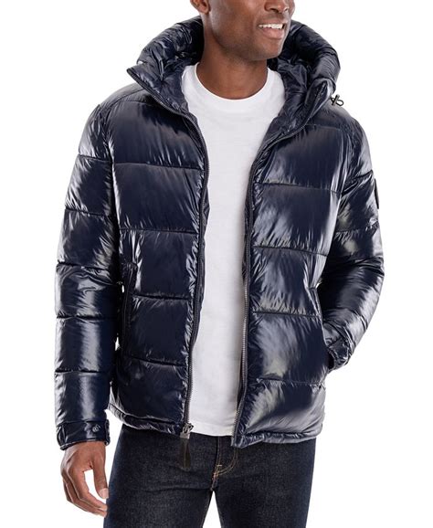 michael kors shiny puffer jacket mens|Michael Kors lightweight puffer jacket.